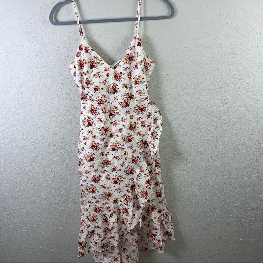 Hello Molly Floral Midi Dress Open‎ Back Cottagecore